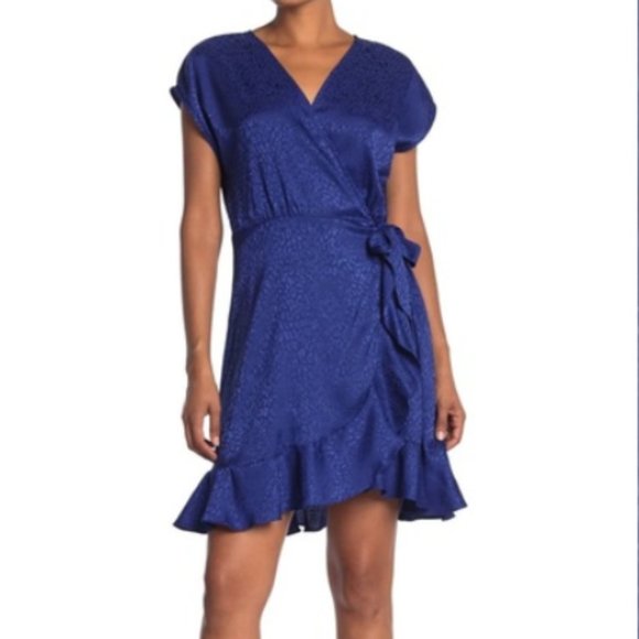 Tash+Sophie Sapphire Mini Wrap Dress - Picture 1 of 6